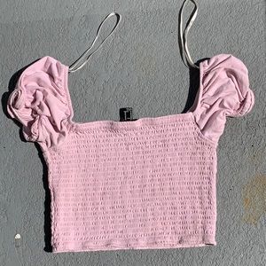 Pink crop top (off shoulder)